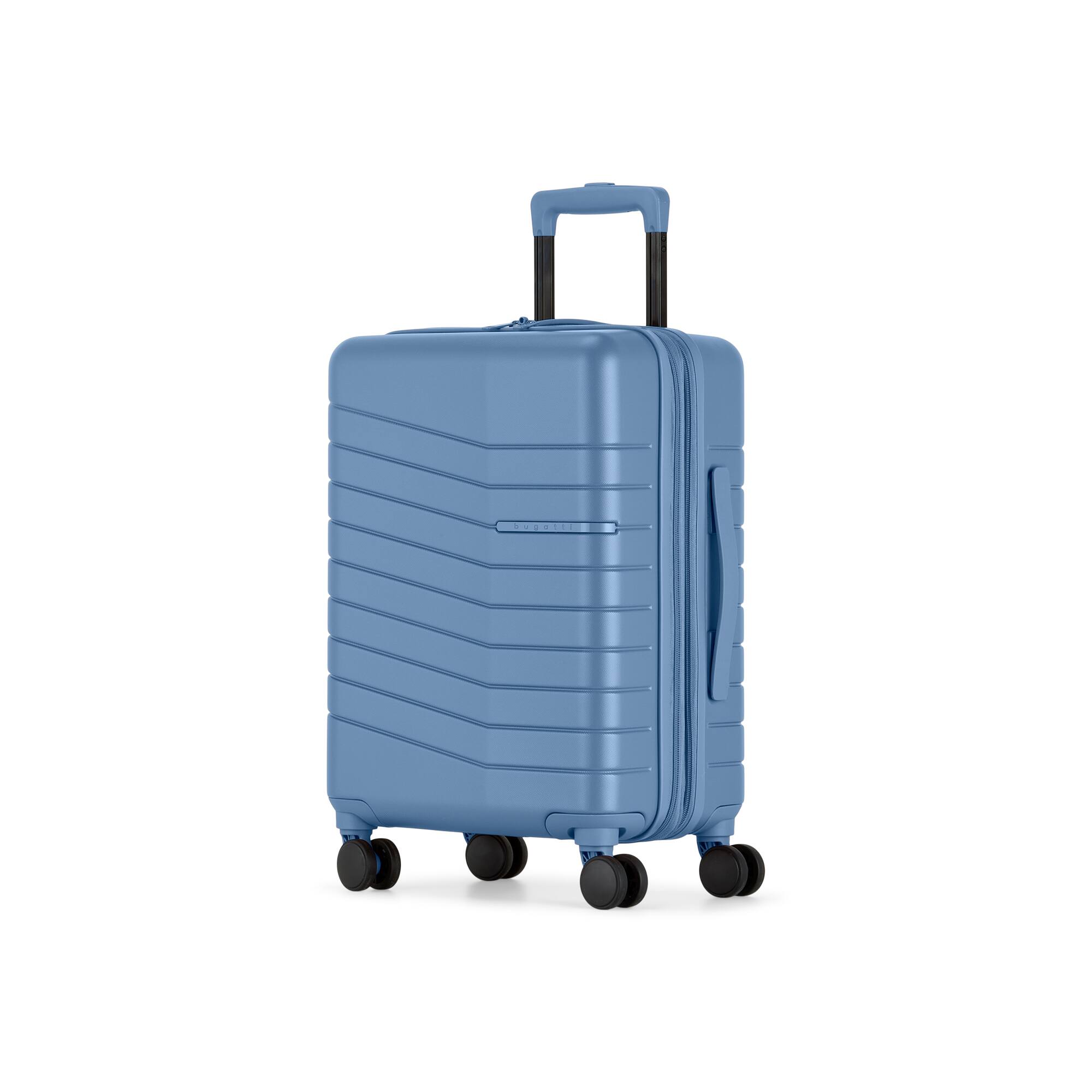 Angle. Bugatti - Munich 3 Piece Hardside Luggage Set with Expansion - Blue.