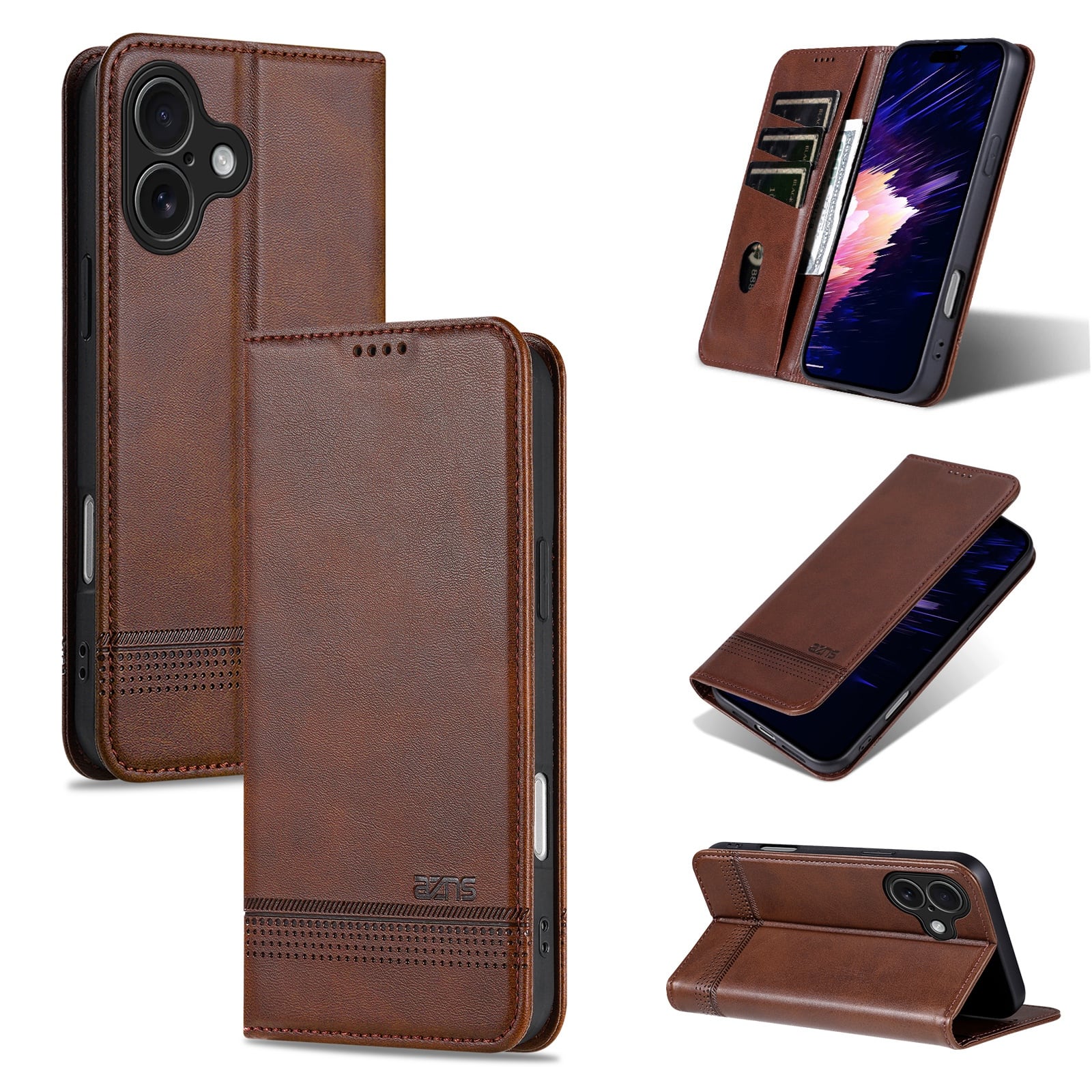 UUCOVER - Wallet Case for Apple iPhone 17,PU Leather Wallet Folio Case with Card Slots Shockproof Kickstand Cover - Brown price history on PriceWatchPro
