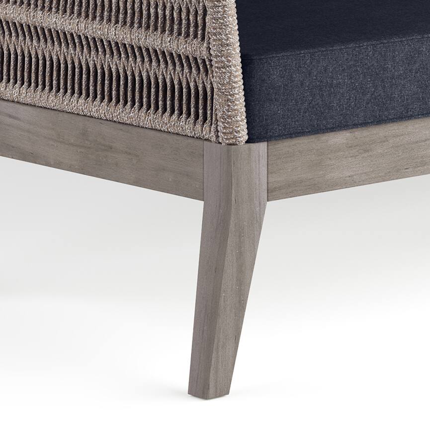 Alt View 2. Simpli Home - Santiago SOLID ACACIA WOOD 75 inch Wide Contemporary Outdoor Sofa in Polyester Fabric - Slate Grey.