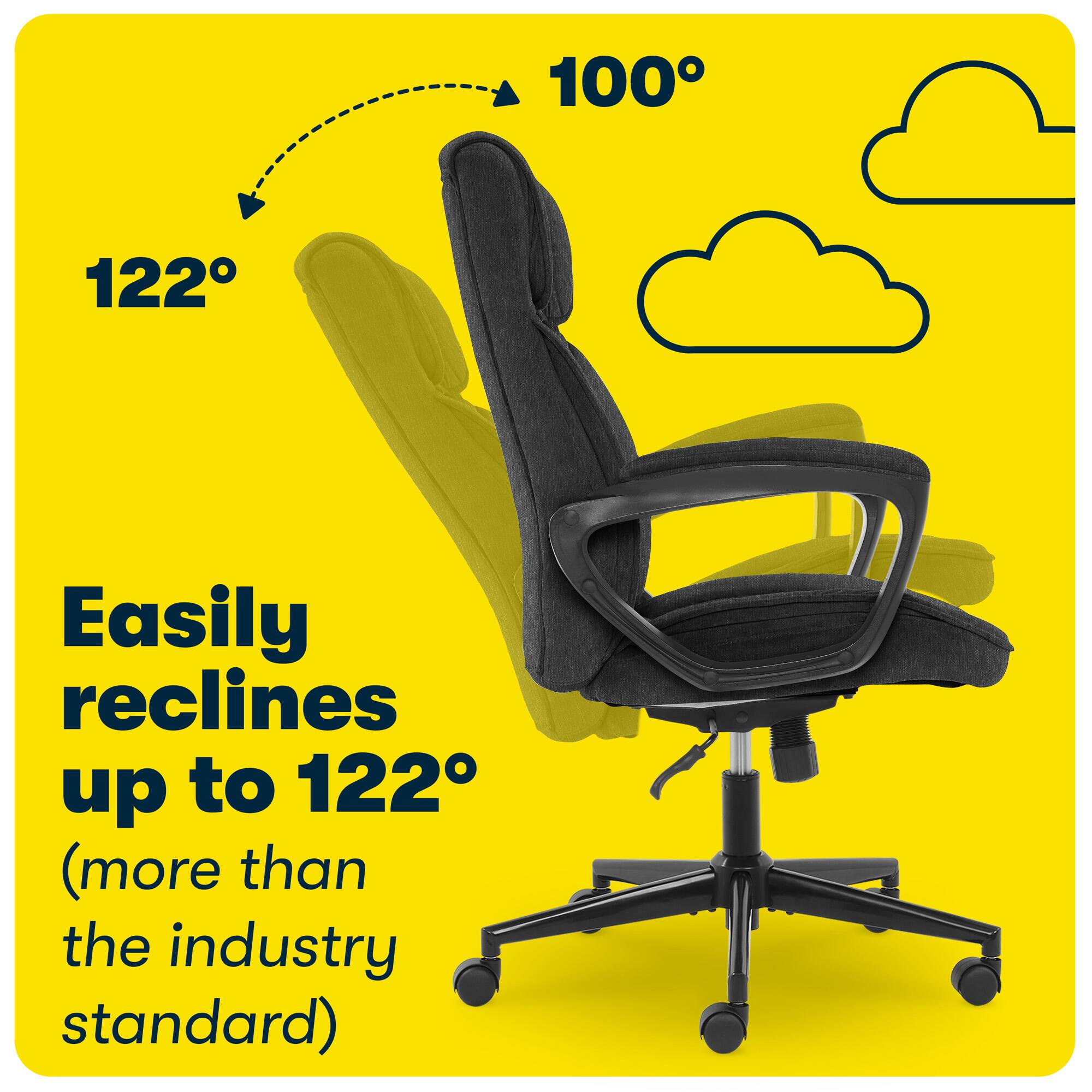 Alt View 16. Serta - Hannah Upholstered Executive Office Chair with Headrest Pillow - Charcoal Gray.
