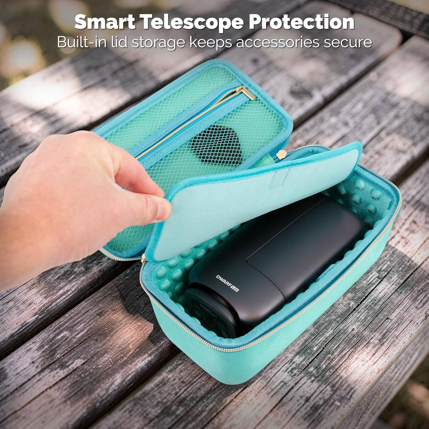 Smart Telescope Protection  
Built-in lid storage keeps accessories secure