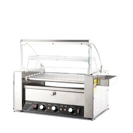 Home Collection - Commercial Electric 18 Hot Dog 7 Roller Grill Cooker Machine with Bun Warmer - Silver