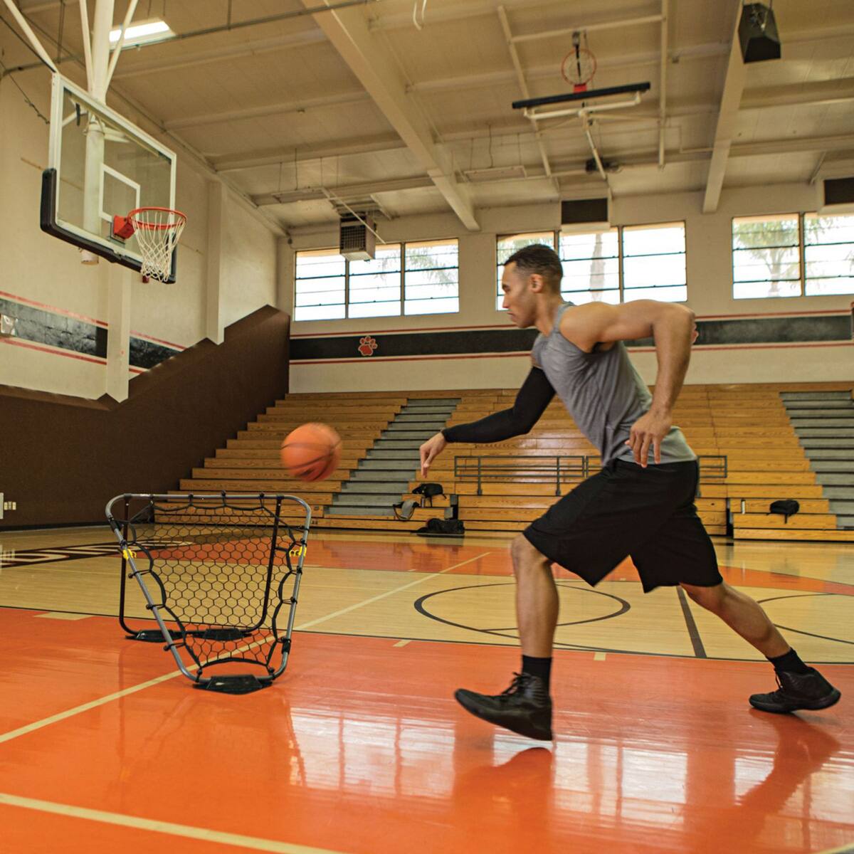 Alt View 3. SKLZ - SKLZ Basketball Training Solo Assist Rebounder - Black - Black.