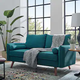 Revive Upholstered Fabric Loveseat by Modway - Teal