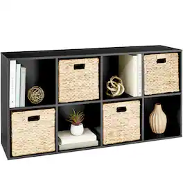 Best Choice Products - 8-Cube Bookshelf, 11in Display Storage System, Organizer w/ Removable Back Panels - Black