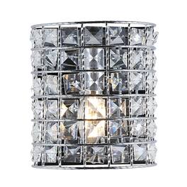Jonathan Y - Clara Deco 6.25" 1-Light Metal/Crystal Classic Glam LED Vanity Light - Chrome