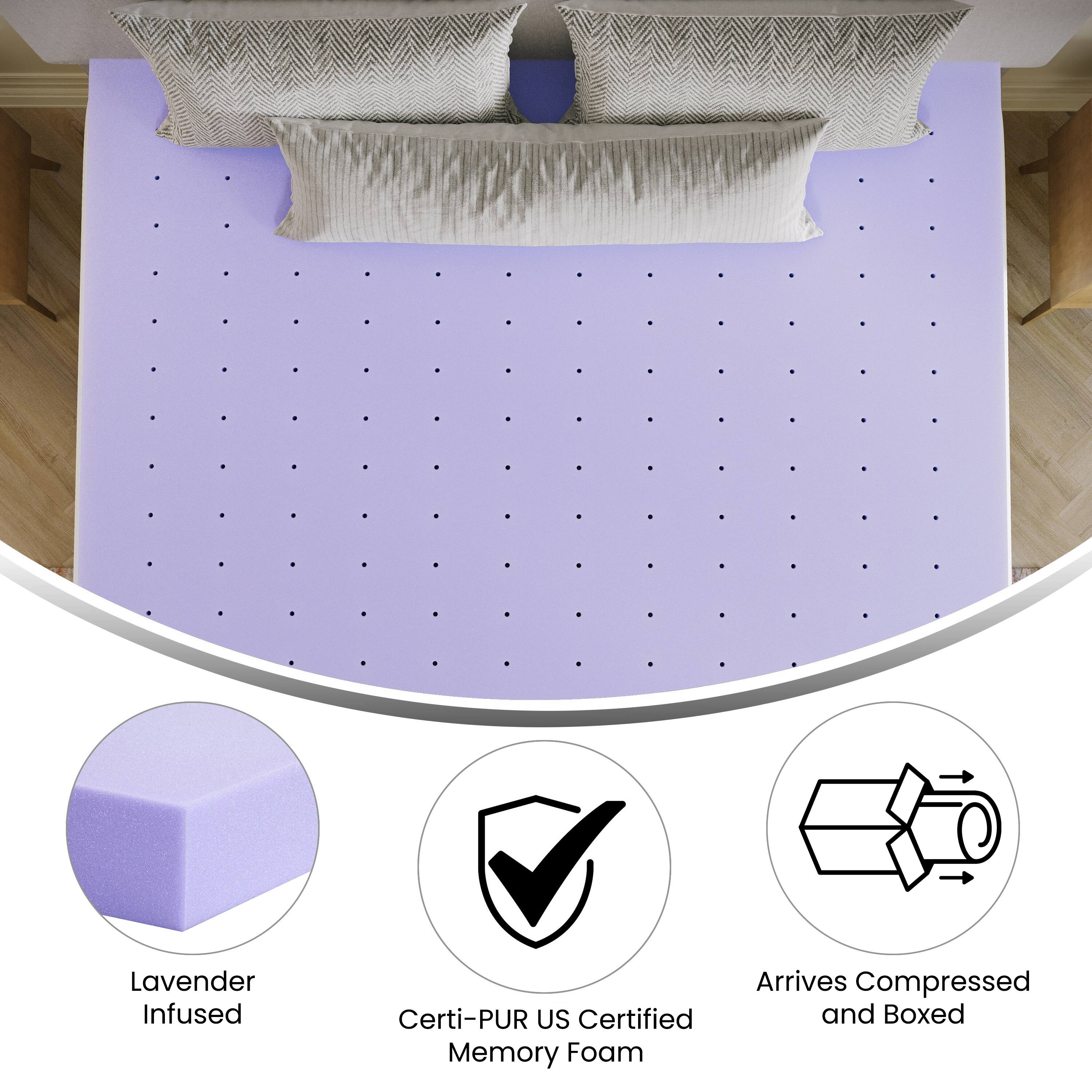 Lavender Infused Certi-PUR US Certified Memory Foam Arrives Compressed and Boxed
