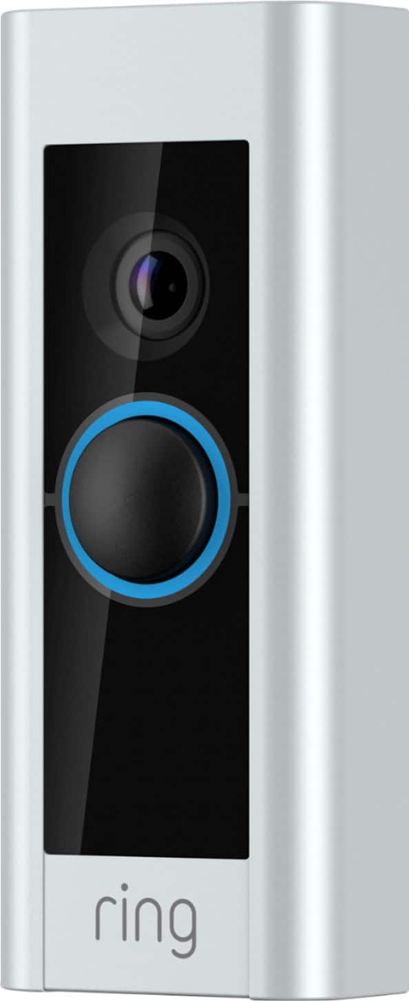 Angle. Ring - Video Doorbell Pro - Satin Nickel.