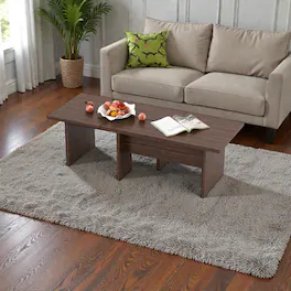 Hivvago - Two-Piece Modular Coffee Table Set Designed for Small Areas - Walnut