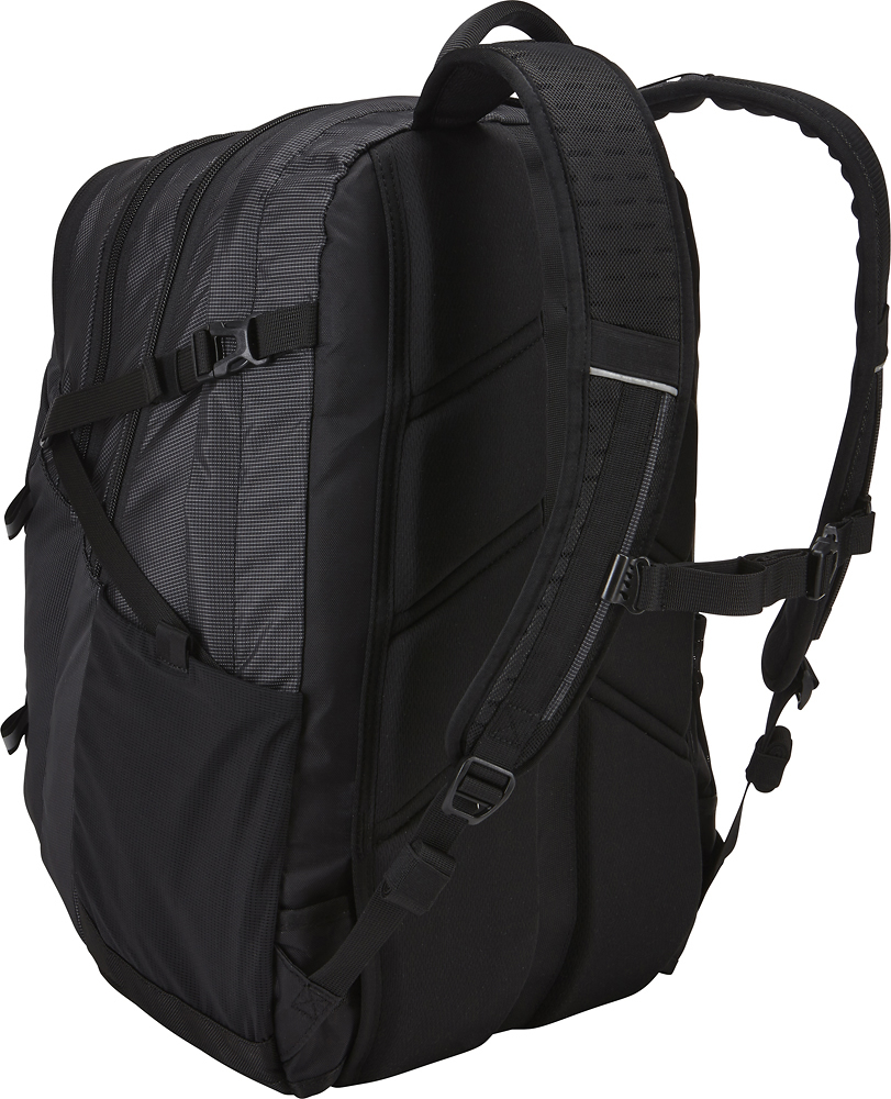 Back View: Thule - EnRoute 27L Escort 2 Backpack for 15.6" Laptop w/ 10.1" Padded Tablet Sleeve, Crushproof SafeZone, & Water Bottle Holder - Black