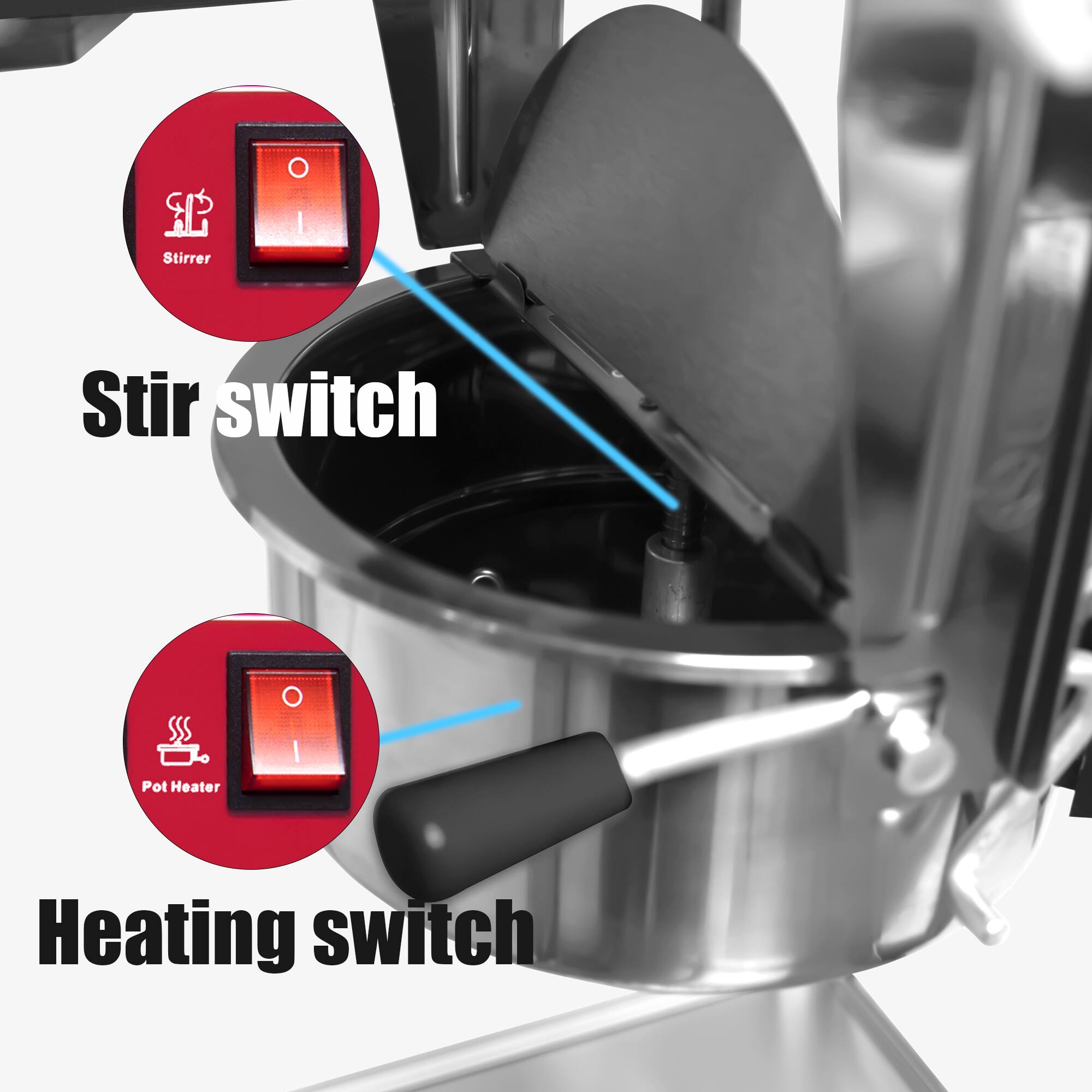 Stir switch  
Pot Heater  
Heating switch