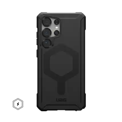 Front. UAG - Essential Armor Series Case with Magnet for Galaxy S25 Ultra - Black.