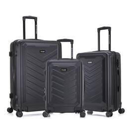 US Army - FOX PRO 3-piece Luggage Set 20"/24"/28" Expandable Suitcases with TSA Lock - Black
