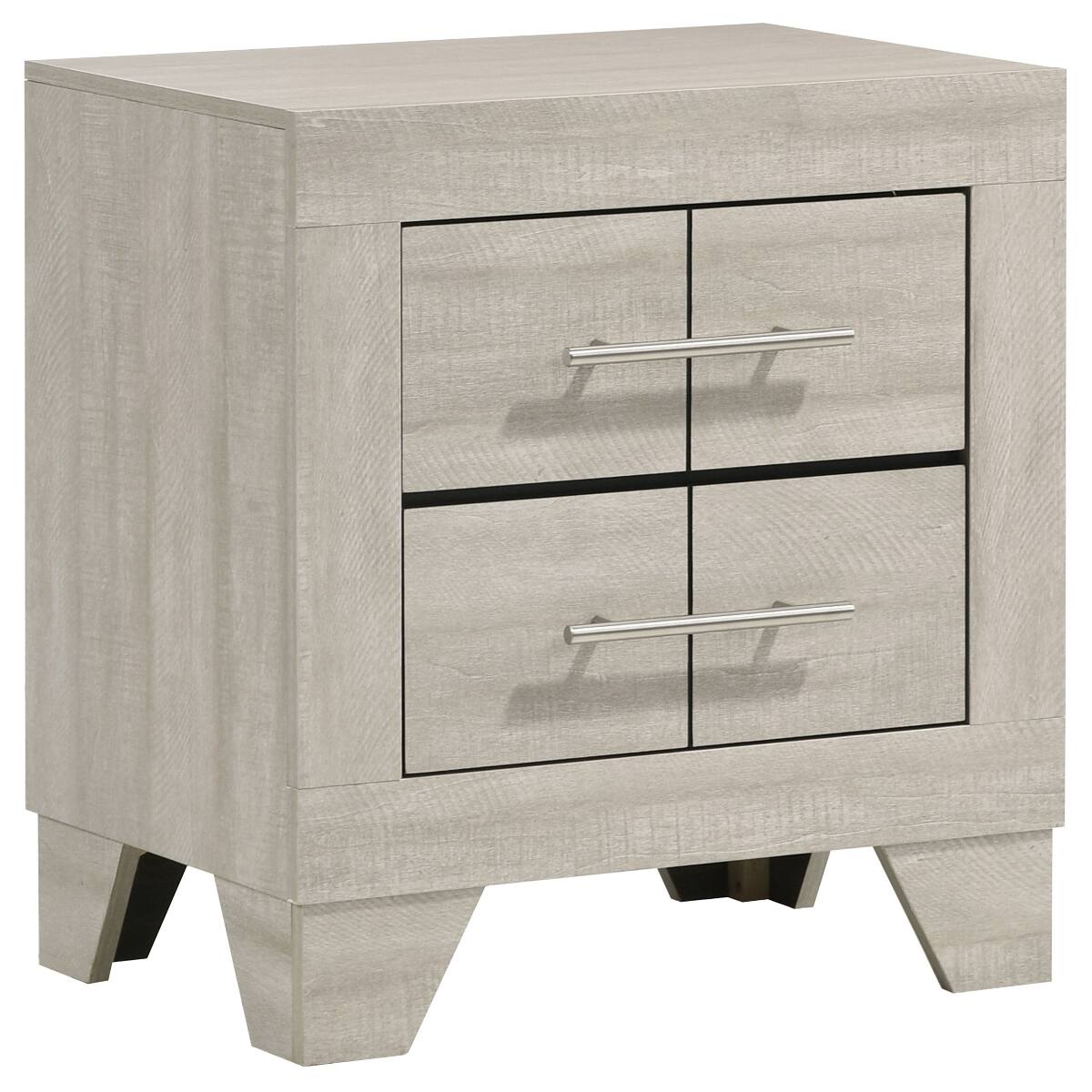 Loheer Rustic Two Drawer Nightstand with Textured Wood Grain Finish ...