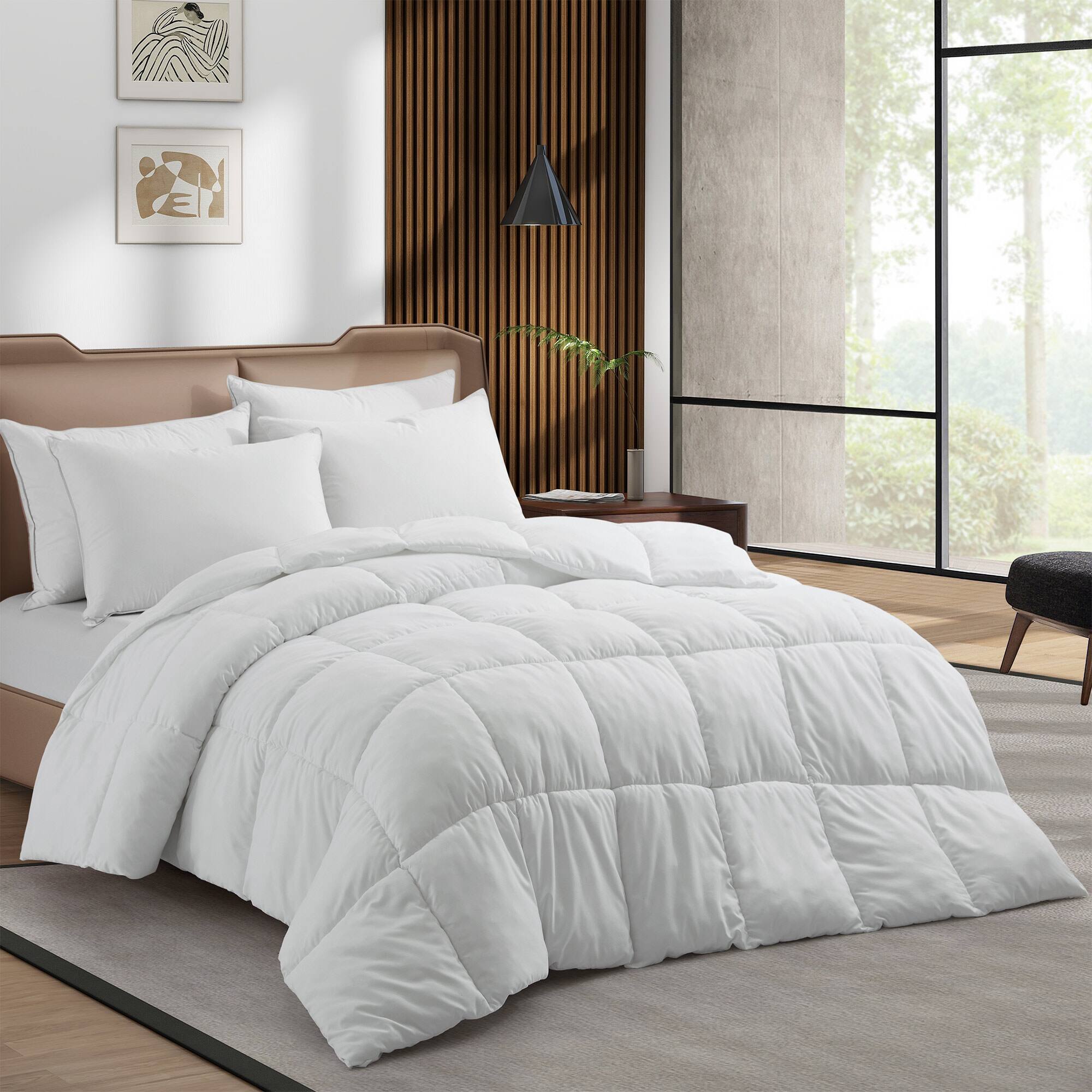 Angle. Peace Nest - Peace Nest Lightweight Summer Down Alternative Comforter Duvet Insert - White.