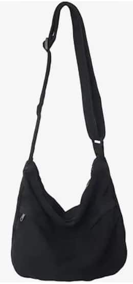 Vulpecula Spade - Canvas Messenger Bag Hobo Crossbody Bag for Women Shoulder Tote Handbag Vintage Aesthetic Travel Work - Black