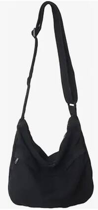 Vulpecula Spade - Canvas Messenger Bag Hobo Crossbody Bag for Women Shoulder Tote Handbag Vintage Aesthetic Travel Work - Black