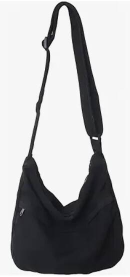 Front. Vulpecula Spade - Canvas Messenger Bag Hobo Crossbody Bag for Women Shoulder Tote Handbag Vintage Aesthetic Travel Work - Black.