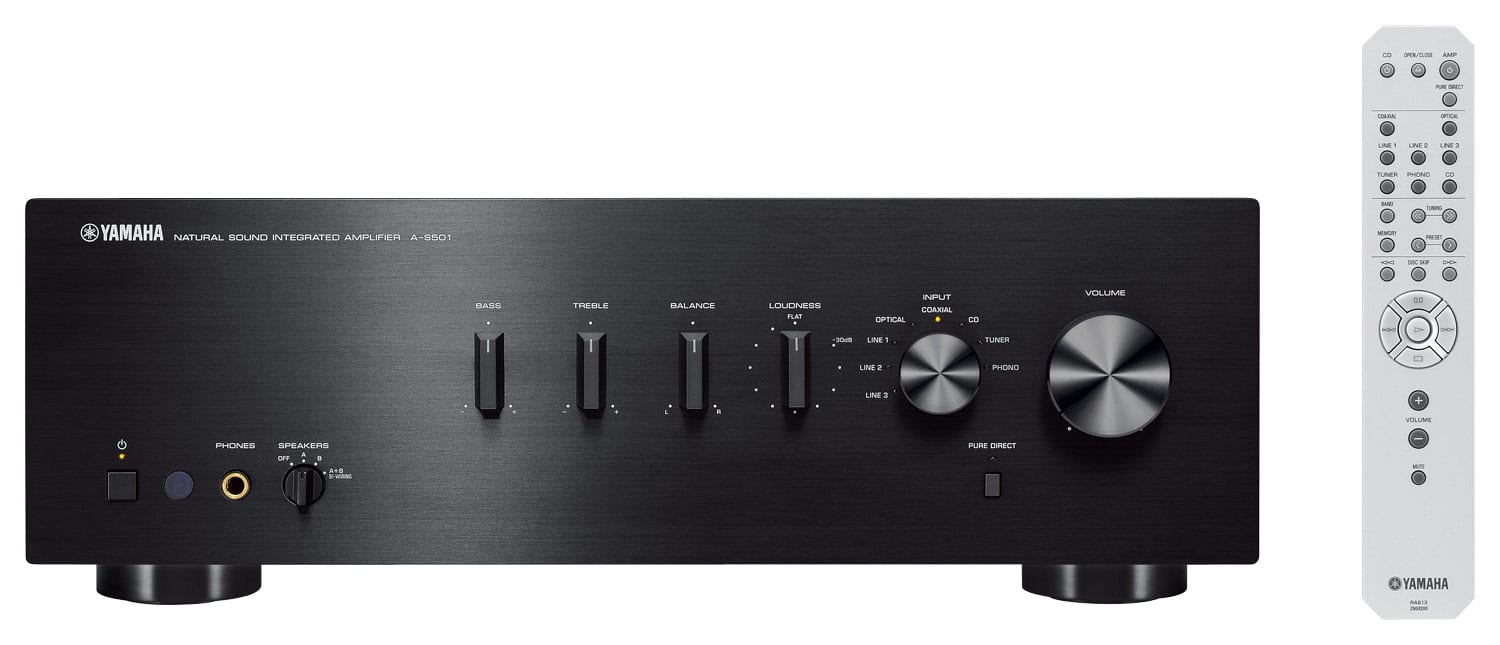 Front. Yamaha - A-S501 240W 2-Ch. Integrated Amplifier - Black.