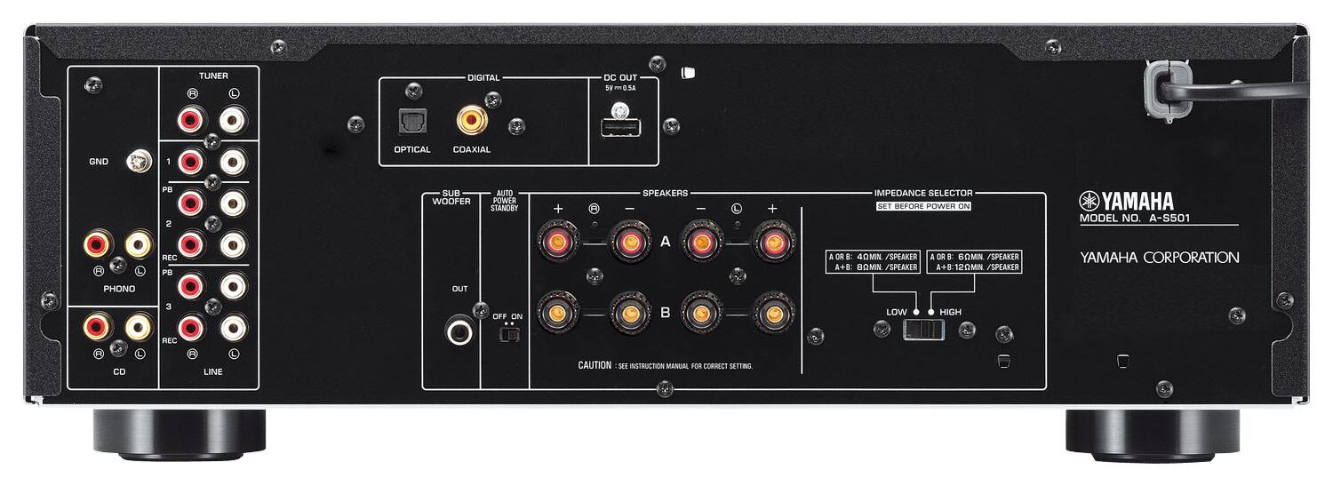 Alt View 11. Yamaha - A-S501 240W 2-Ch. Integrated Amplifier - Black.