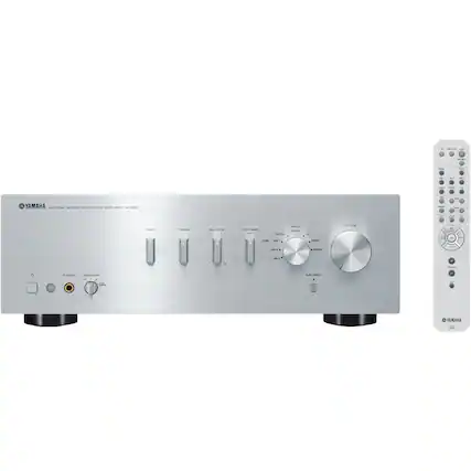 Front. Yamaha - A-S501 240W 2-Ch. Integrated Amplifier - Silver.