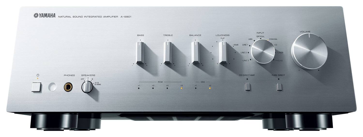 Alt View 11. Yamaha - A-S801 320W 2-Ch. Integrated Amplifier - Silver.