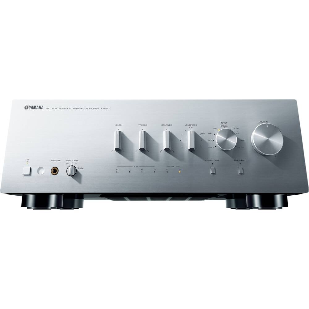 Alt View 16. Yamaha - A-S801 320W 2-Ch. Integrated Amplifier - Silver.