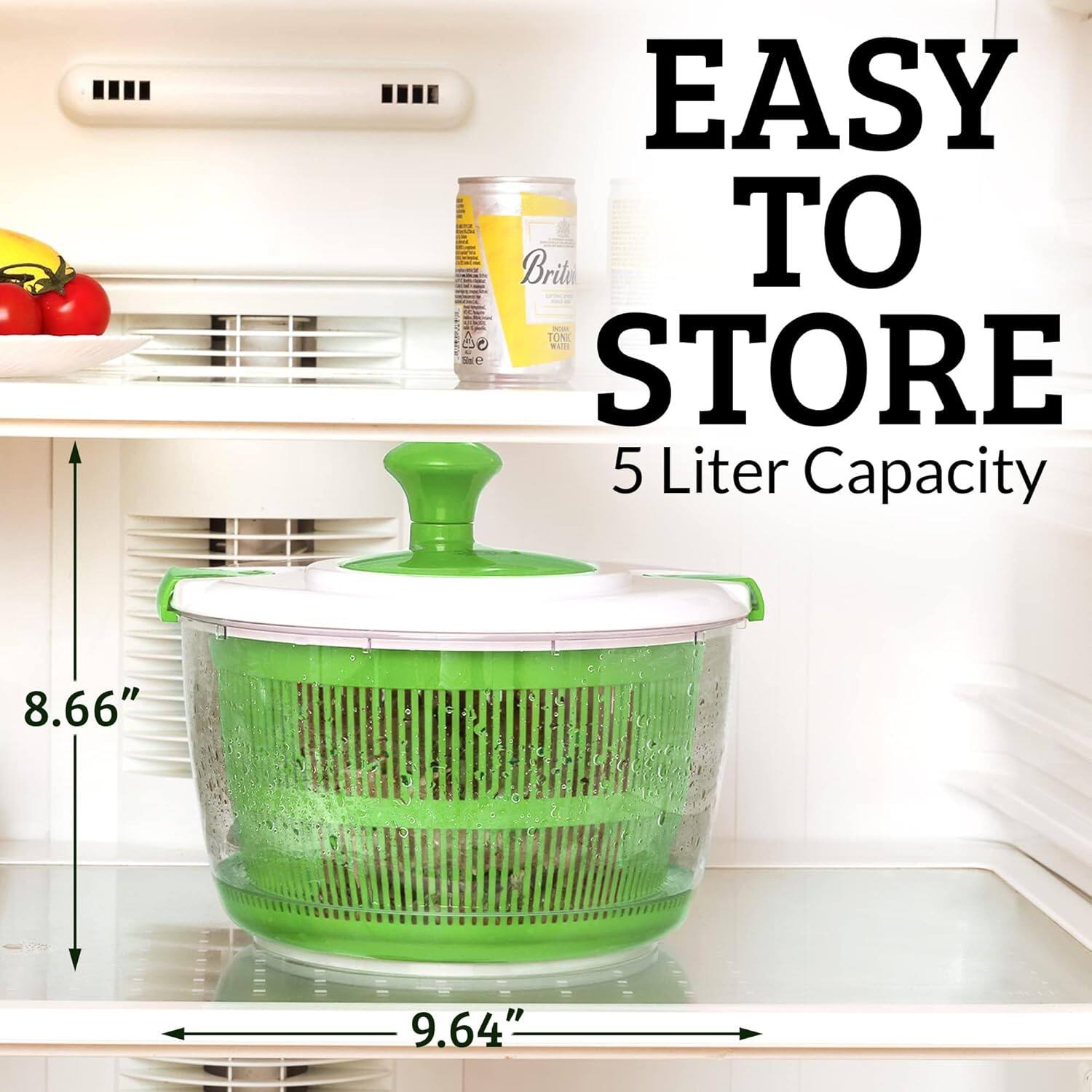 EASY TO STORE  
5 Liter Capacity  
8.66"  
9.64"