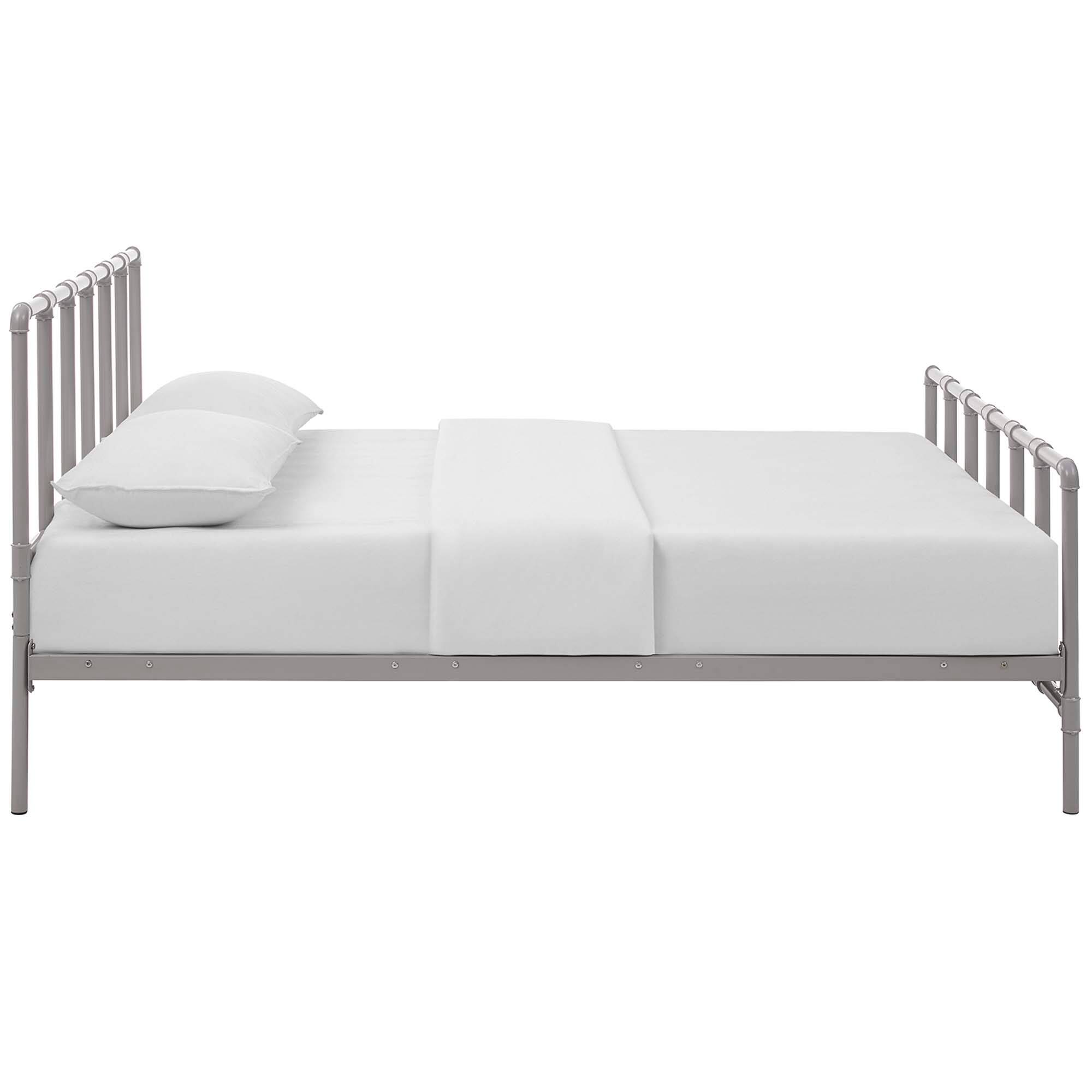 Back. Modway - Dower Stainless Steel Queen Bed - White.