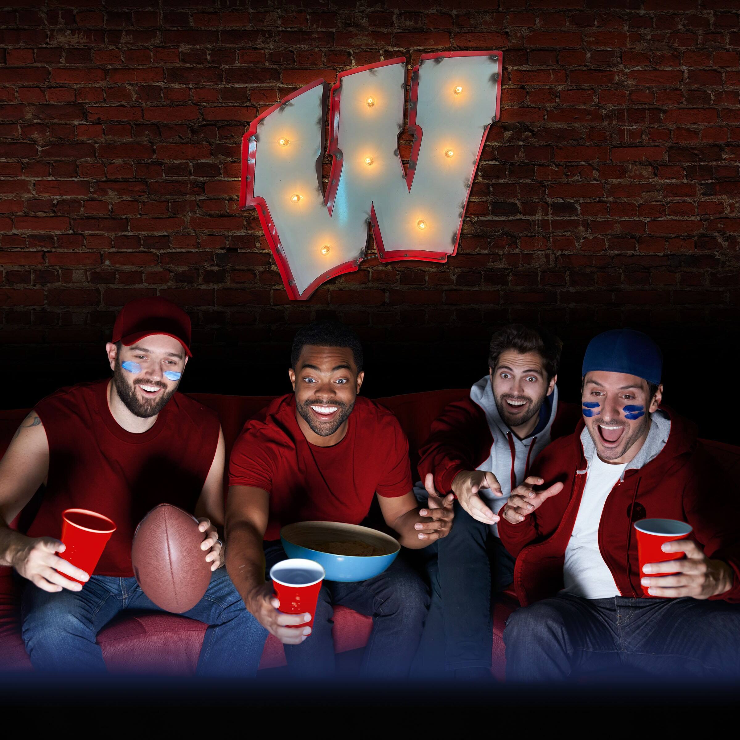 Alt View 2. Imperial - Wisconsin Badgers Logo Lighted Recycled Metal Sign - Multicolor.