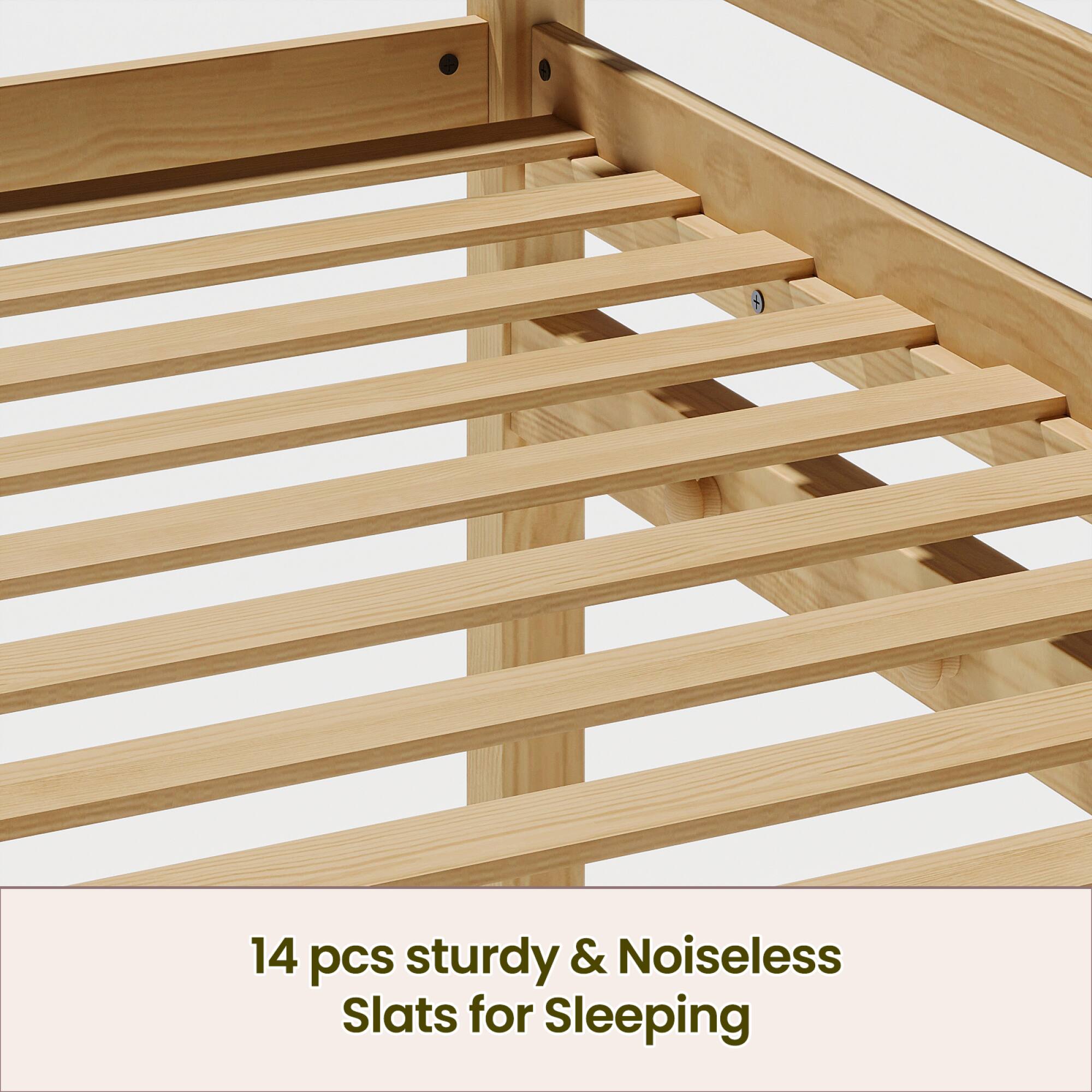 14 pcs sturdy & Noiseless Slats for Sleeping