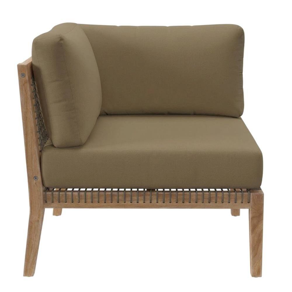 Back. Outdoor Escape - Outdoor Lounge Chair With Teak Wood Frame And Comfortable Seat - Brown.