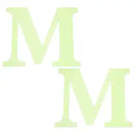 Unique Bargains - 2pcs 3D 5.9" Letter M Mirror Wall Sticker, Self-Adhesive Glow in the Dark for DIY Party Wedding Room Decoration - Green