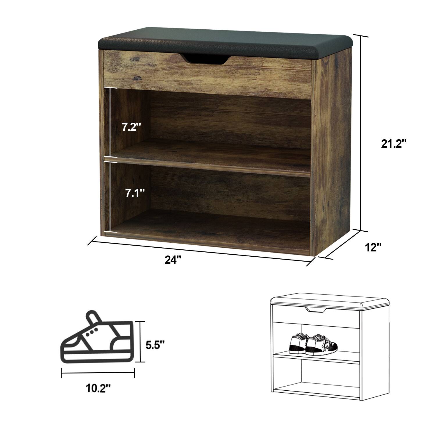 7.2", 7.1", 21.2", 24", 12", 5.5", 10.2"