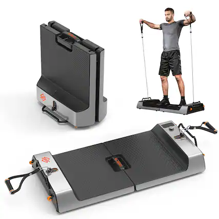 Front. Pyle - SQUATZ Apollo Board Smart Home Gym 265 LBS Resistance, Multifunctional All in One Gym, Cable Weight Machine - Black.