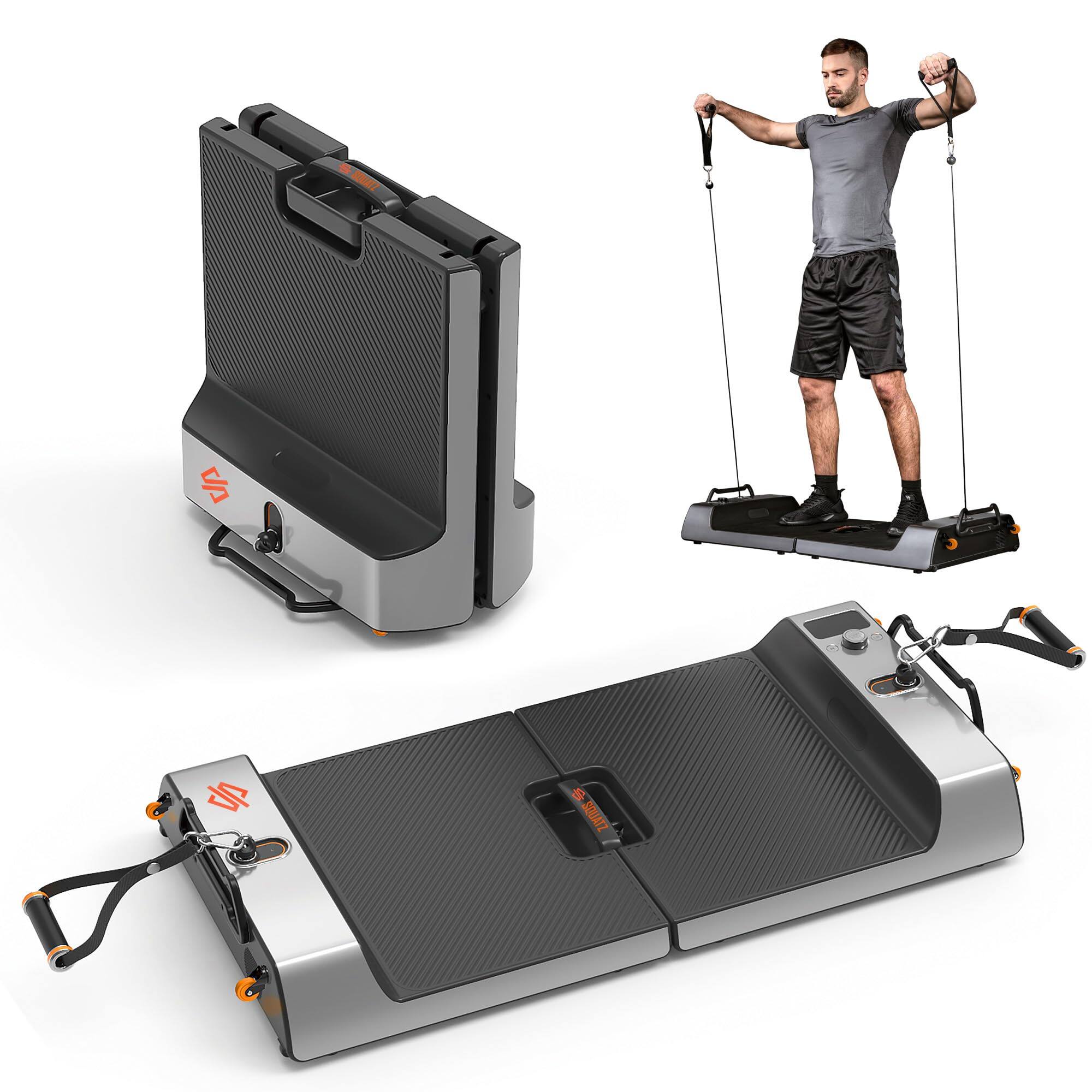 Front. Pyle - SQUATZ Apollo Board Smart Home Gym 265 LBS Resistance, Multifunctional All in One Gym, Cable Weight Machine - Black.