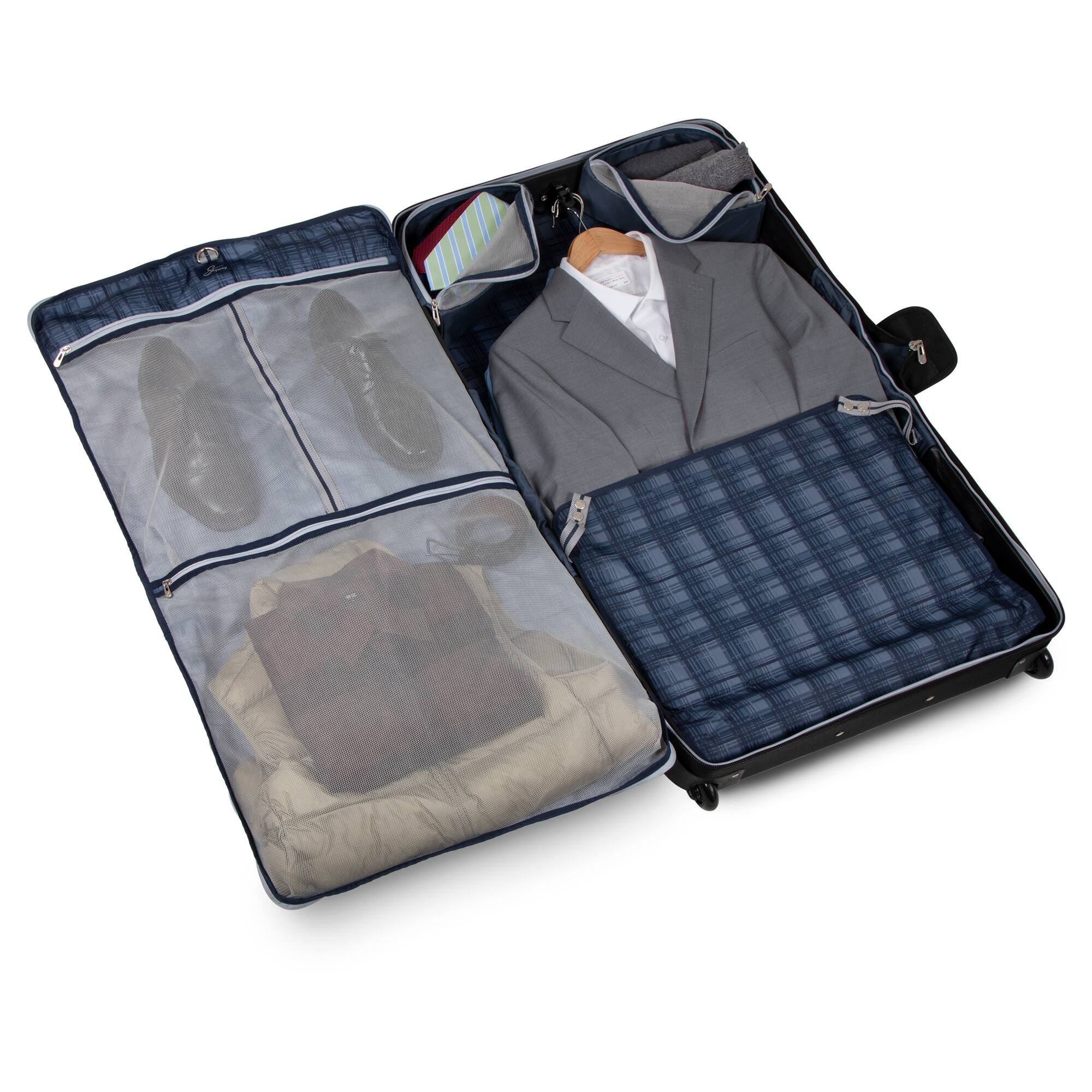 Left. Skyway - Sigma 7.0  Softside Rolling Garment Bag, Black - Black.
