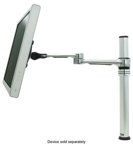 Front. Atdec - Articulated Arm Monitor Desk Mount - Polished Silver.