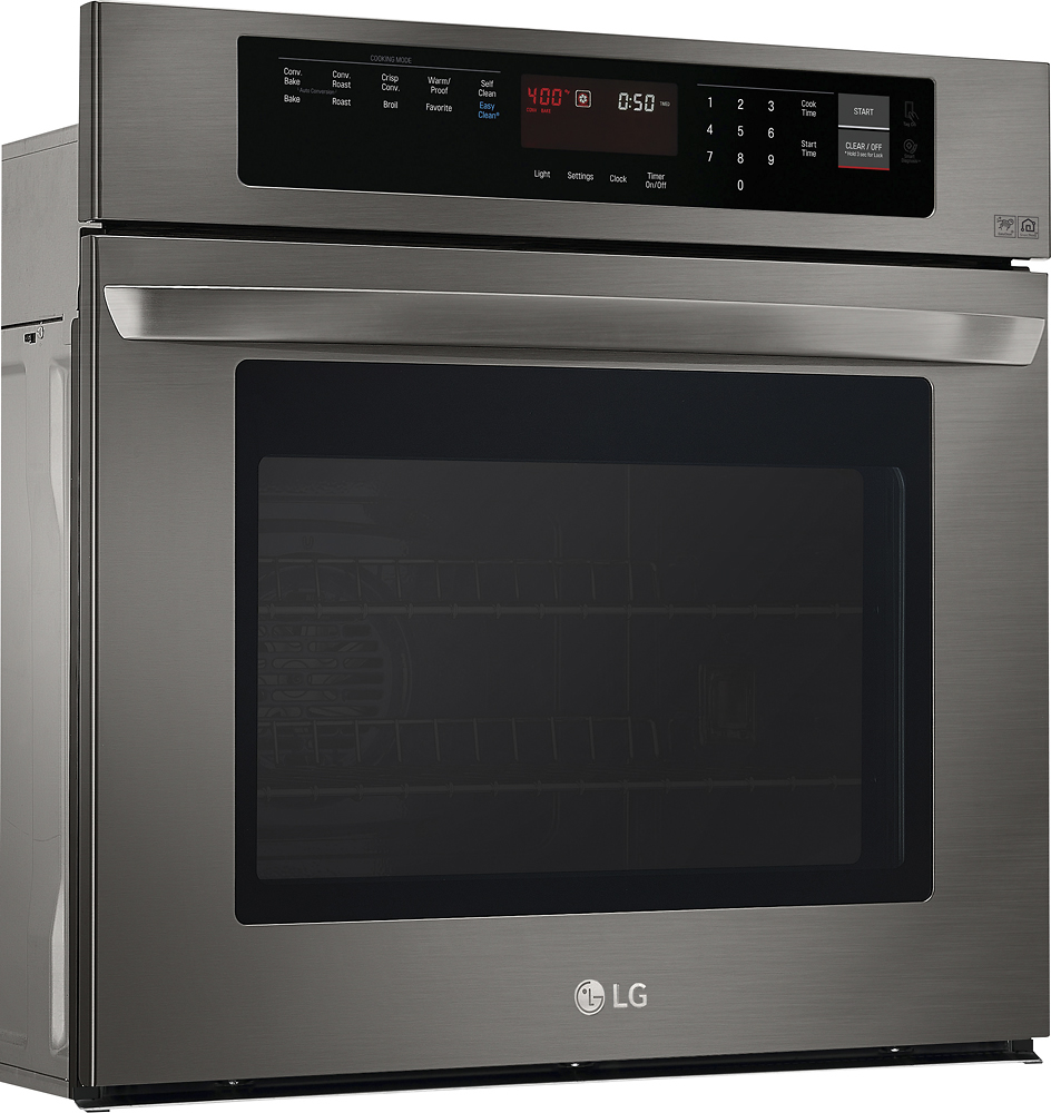 Angle View: GE - 30" Built-In Single Electric Wall Oven - Stainless Steel