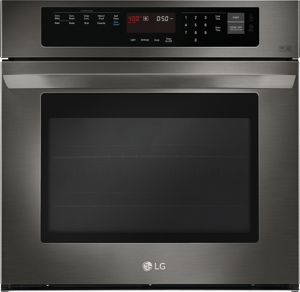 LG – 30″ Built-In Single Electric Convection Wall Oven – Black stainless steel