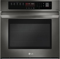 LG - 30" Built-In Single Electric Convection Wall Oven with EasyClean - Black stainless steel - Front_Zoom