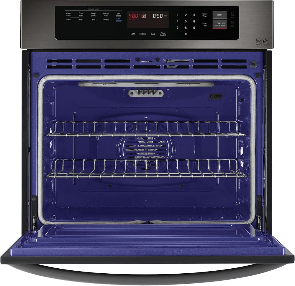 Alt View 11. LG - 30" Built-In Single Electric Convection Wall Oven with EasyClean - Black stainless steel.