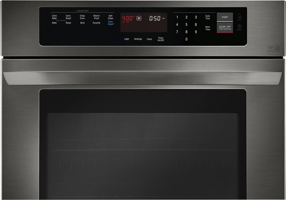 Alt View 2. LG - 30" Built-In Single Electric Convection Wall Oven with EasyClean - Black stainless steel.
