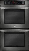 LG - 30" Built-In Electric Convection Double Wall Oven with EasyClean - Black Stainless Steel - Front_Zoom
