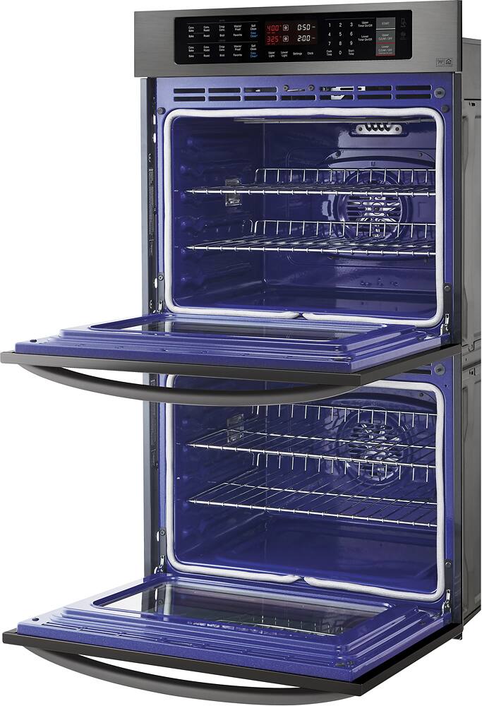 Alt View 13. LG - 30" Built-In Electric Convection Double Wall Oven with EasyClean - Black Stainless Steel.