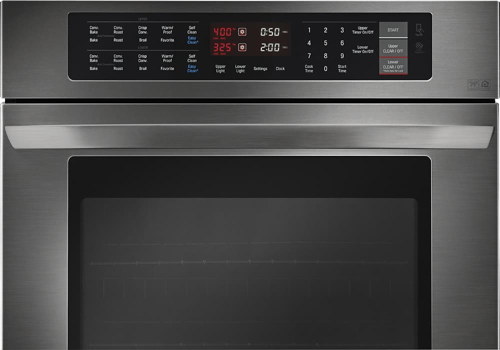 Alt View 1. LG - 30" Built-In Electric Convection Double Wall Oven with EasyClean - Black Stainless Steel.