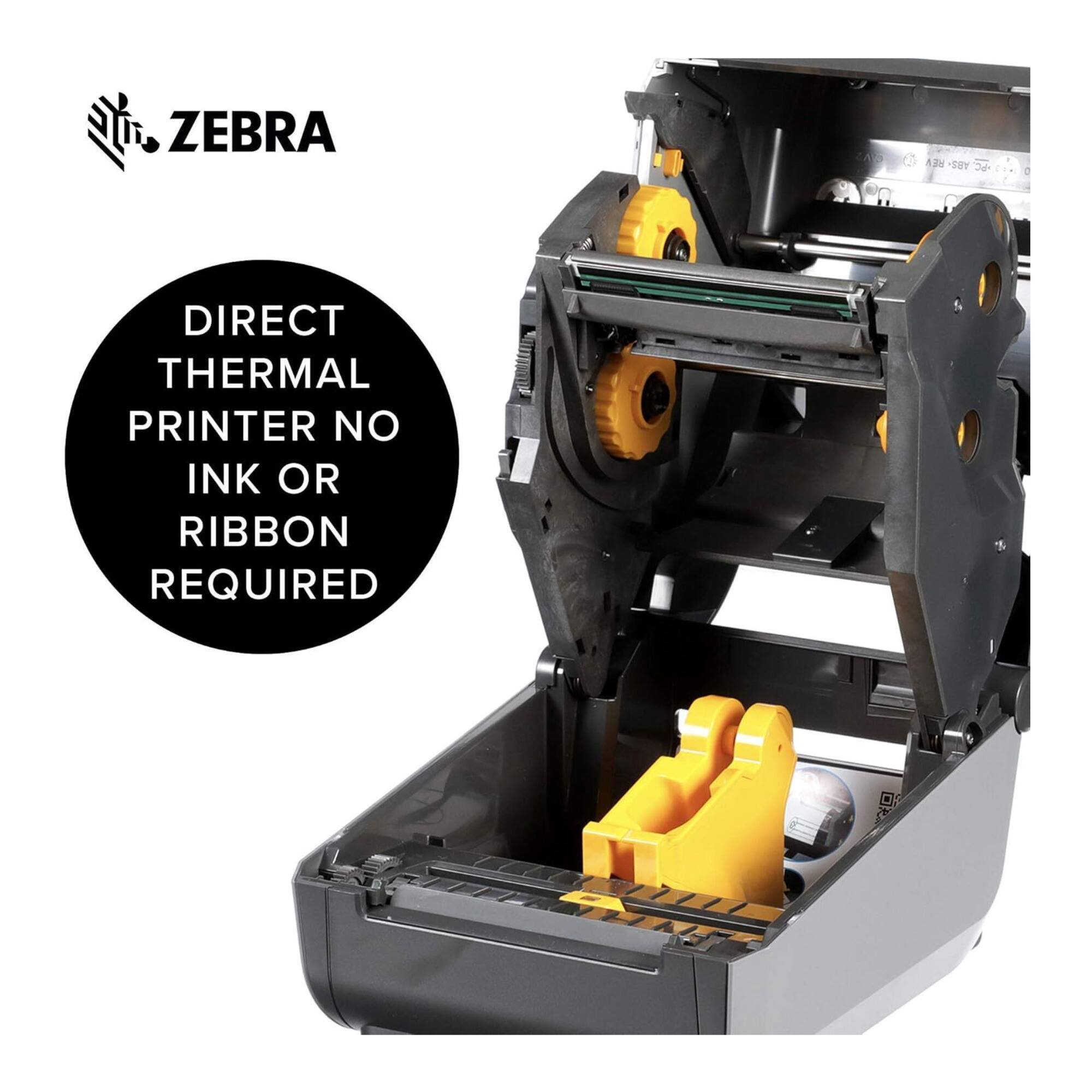 ZEBRA  
DIRECT THERMAL PRINTER NO INK OR RIBBON REQUIRED