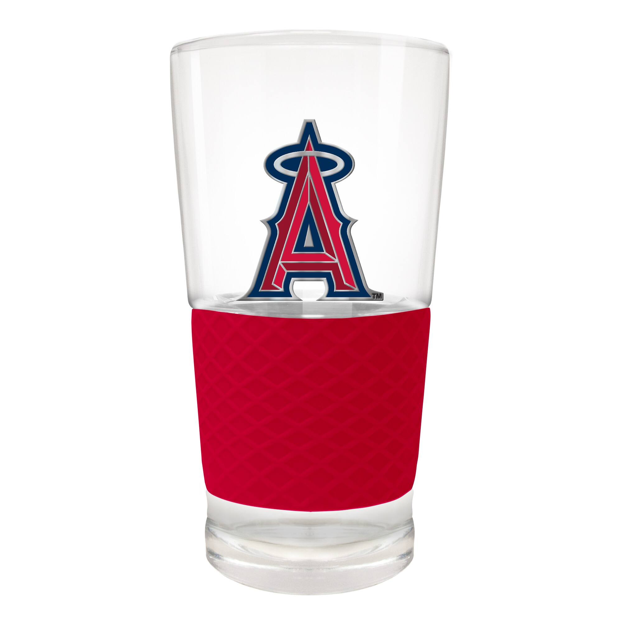 Front. Great American Products - Los Angeles Angels 22oz. Pilsner Glass with Silicone Grip - Red.