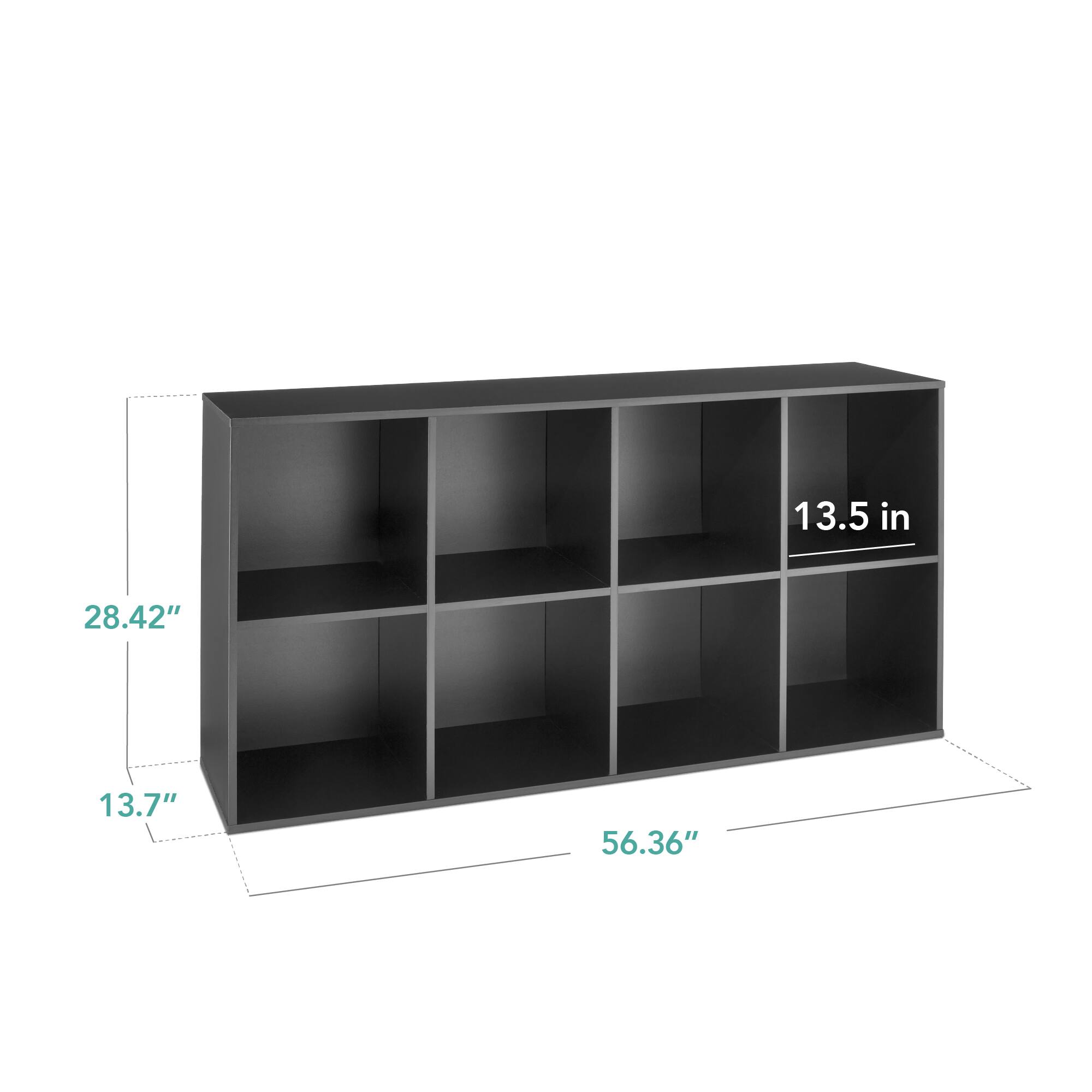 The dimensions of the shelf are:

- Height: 28.42 inches
- Width: 56.36 inches
- Depth: 13.7 inches