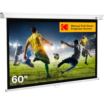Manual Pull-Down Projector Screen, 60"